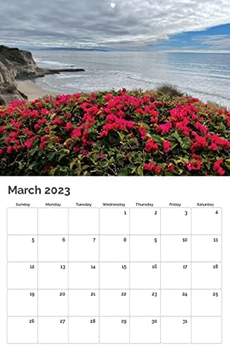 2023 לוח השנה הקיר 12 חודשים | אוקיינוס, חול, שמש וגלים | לוח הקיר 2023 קיר חודשי | לוח שנה תלוי | נוף